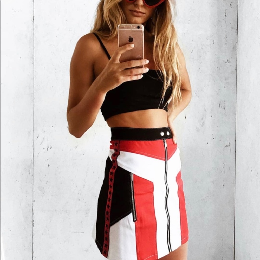 Teller moto skirt from Beginning Boutique